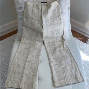 Ralph Lauren Size 4 100% linen pants, blue stripes